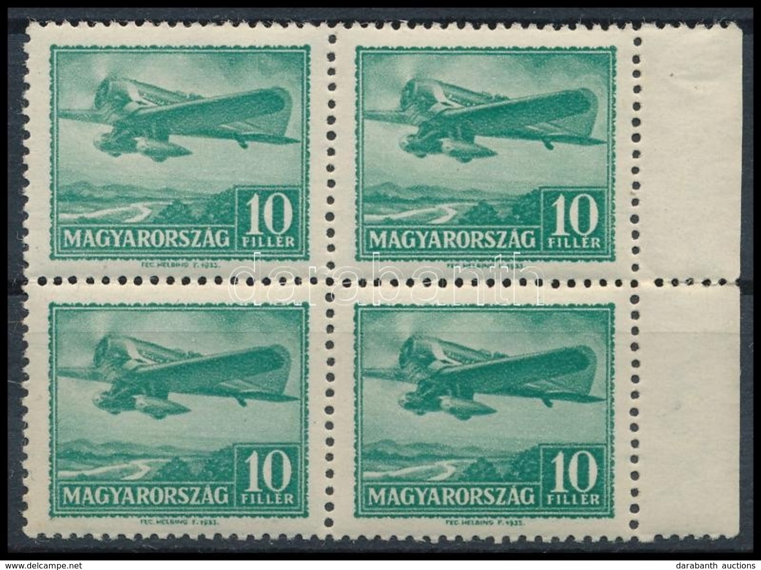 ** 1933 Repülő 10f Négyestömb (4.000) - Other & Unclassified