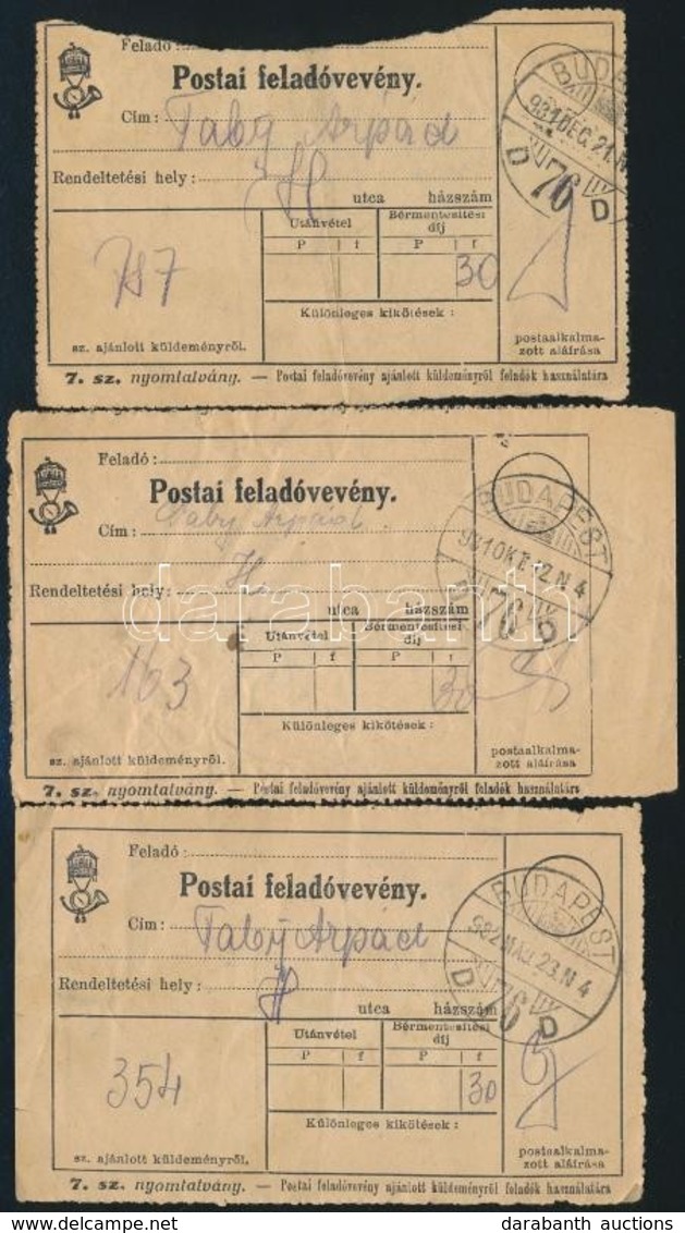1931-1932 3 Db Postai Feladóvevény - Other & Unclassified