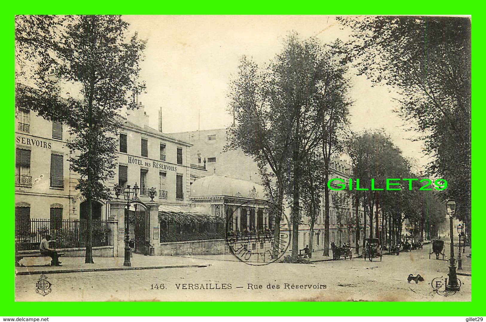 VERSAILLES (78) - RUE DES RÉSERVOIRS - ANIMÉES - CIRCULÉE EN 1908 - E-L-D - HOTEL DES RÉSERVOIRS - - Versailles