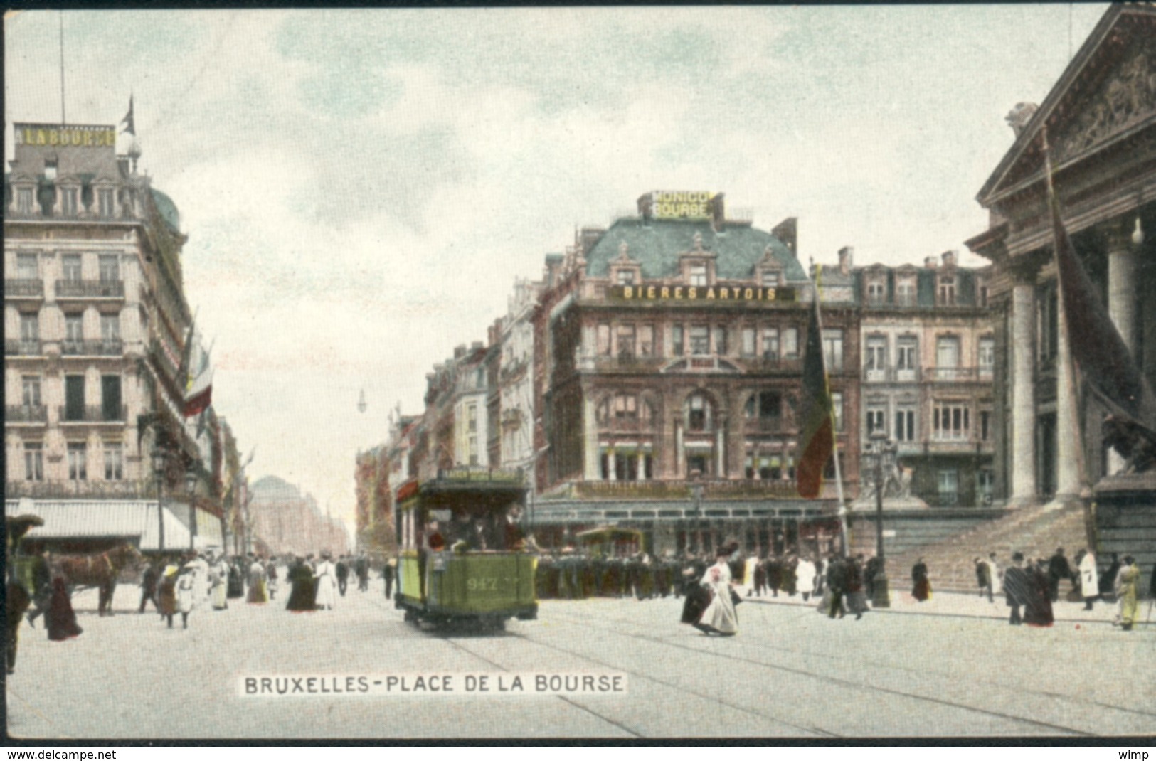 Bruxelles : Place De La Bourse  // 2 Cartes : 1 X Noir Et Blanc + 1 X Couleurs - Monuments, édifices