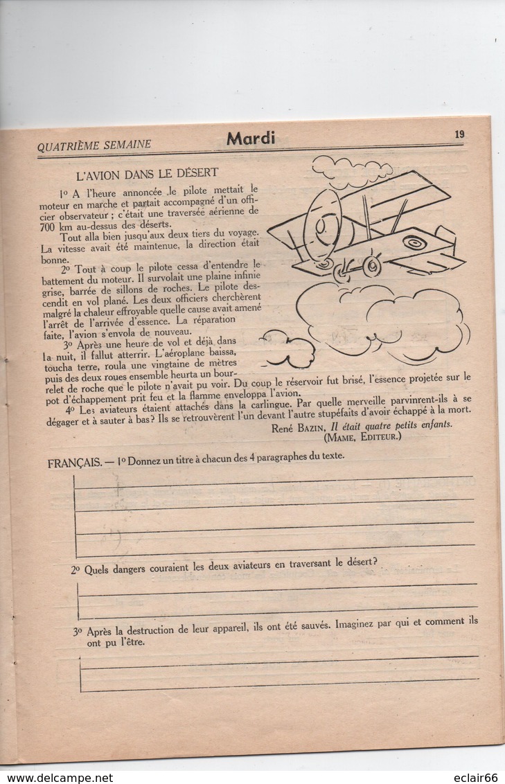 Cahier De Vacances Magnard Années 1955 Cm 2 Année 10 12 Ans Loulou Et Babette Partent En Voyage 35 Pages - 6-12 Ans