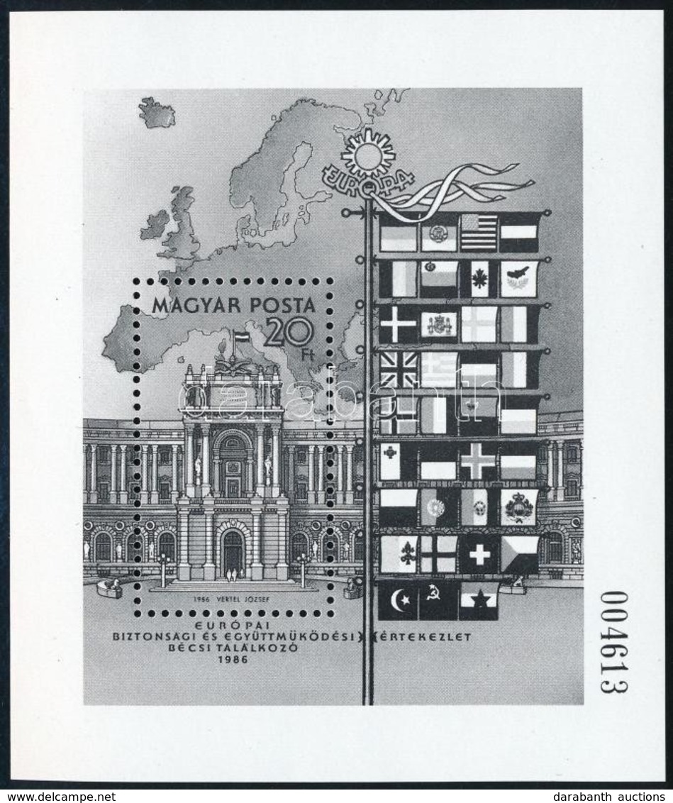 ** 1986 Európai Biztonsági és Együttműködési Értekezlet  - Bécs Feketenyomat Fekete Sorszámmal (8.000) - Otros & Sin Clasificación