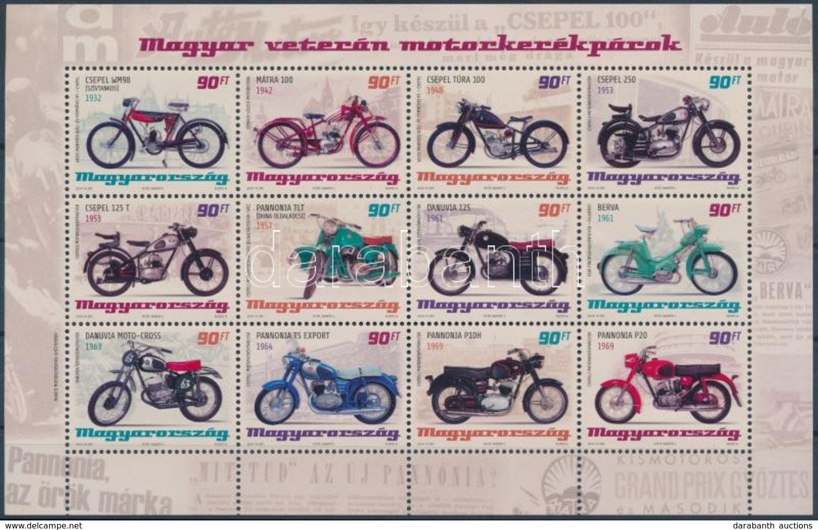 ** 2014 Magyar Veterán Motorkerékpárok Kisív - Altri & Non Classificati
