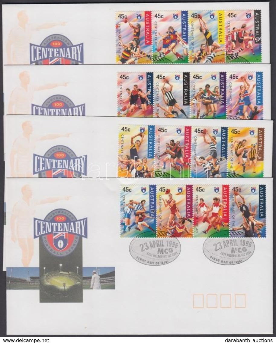 1996 100 éves Az AFL, 4 Db 4-es Csík Mi 1543-1558 4 Db FDC-n - Altri & Non Classificati