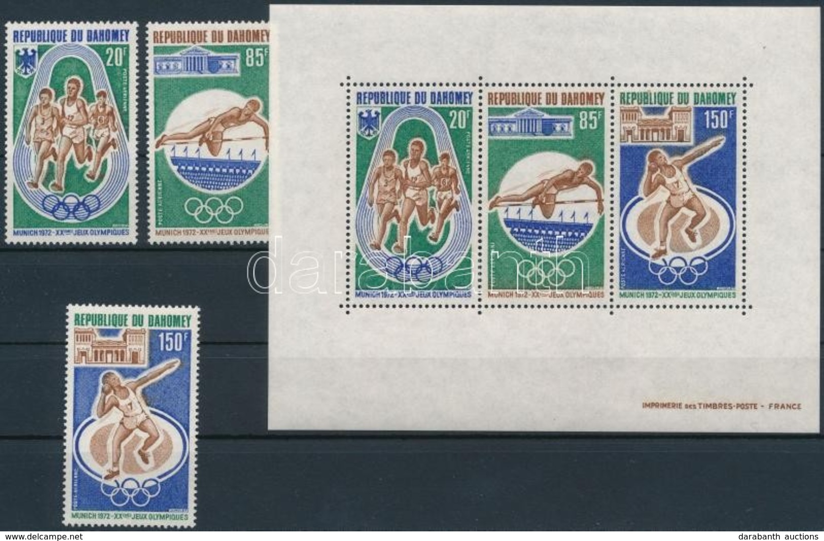 ** 1972 Nyári Olimpia, München Sor Mi 484-486 + Blokk 19 - Other & Unclassified