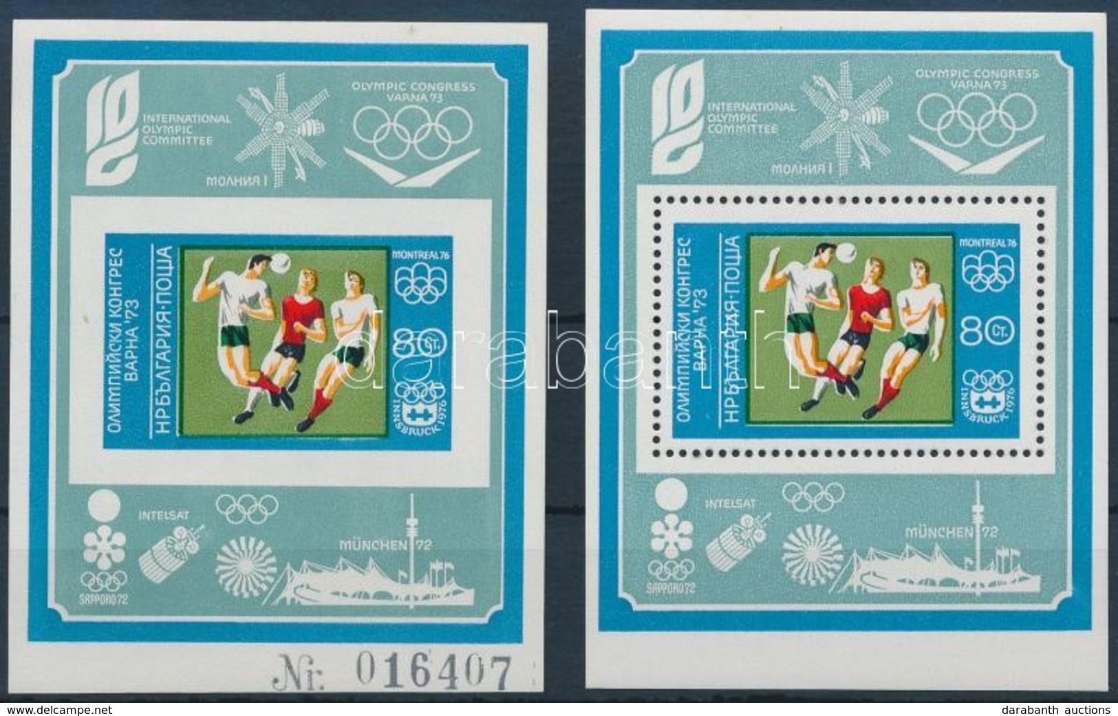 ** 1973 Olimpia Kongresszus Fogazott és Vágott Blokk Mi 42 AB - Sonstige & Ohne Zuordnung