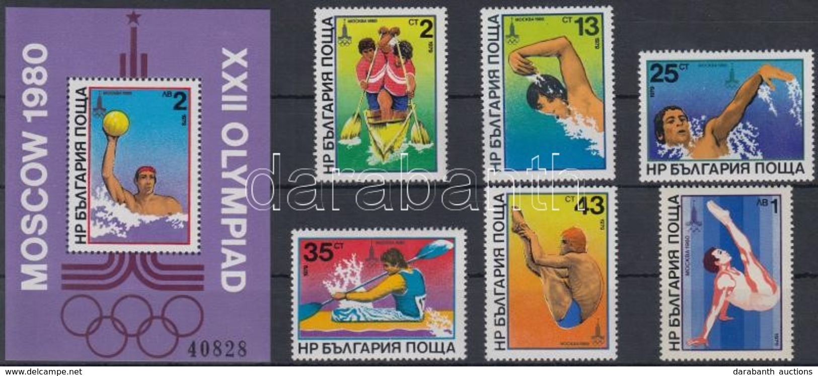 ** 1979 Nyári Olimpia, 1980; Vizes Sportok Sor Mi 2840-2845 + Blokk 98 - Other & Unclassified