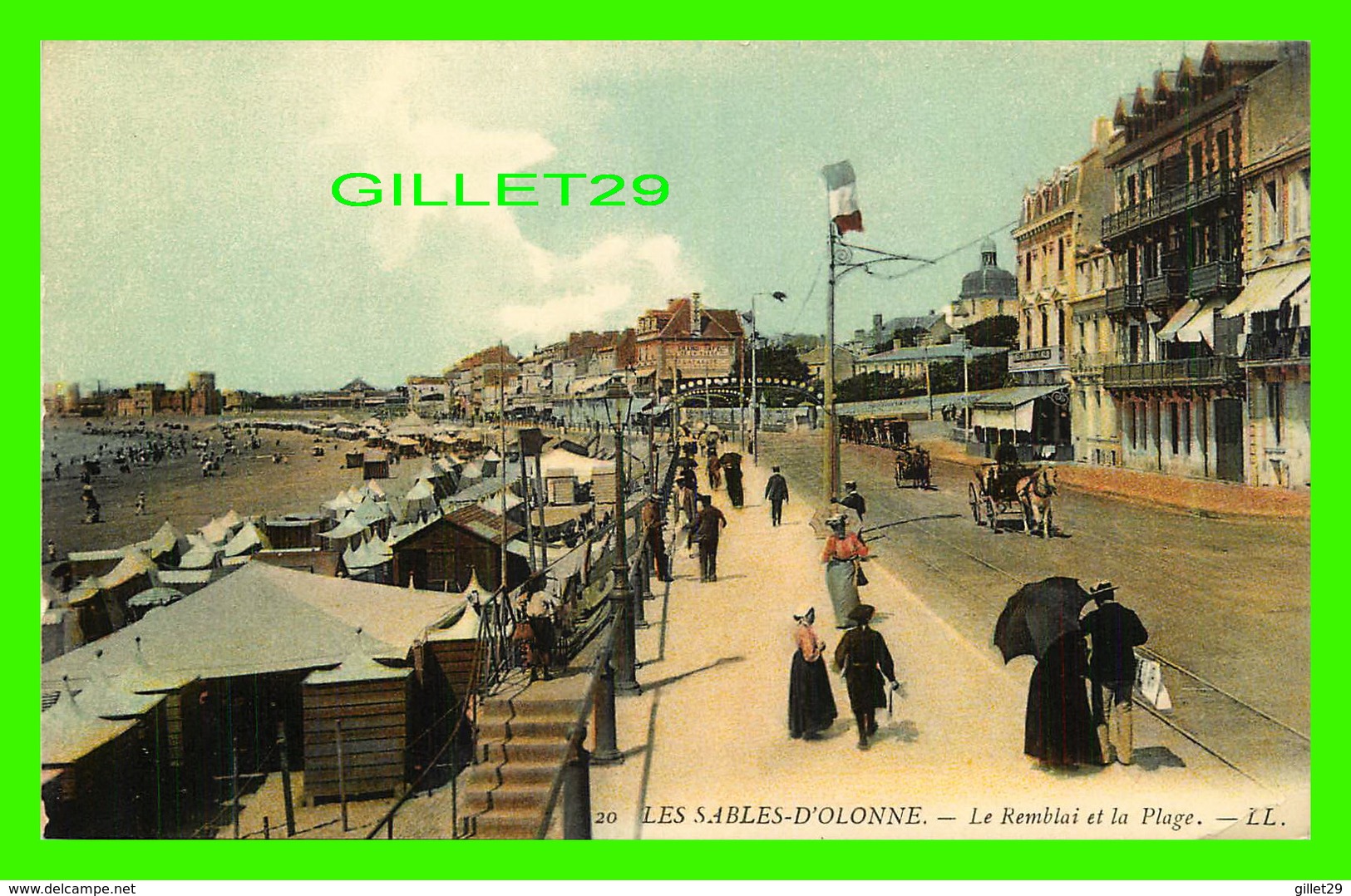 LES SABLES-D'OLONNE (85) - LE REMBLAI ET LA PLAGE, ANIMÉE - LL. - - Sables D'Olonne