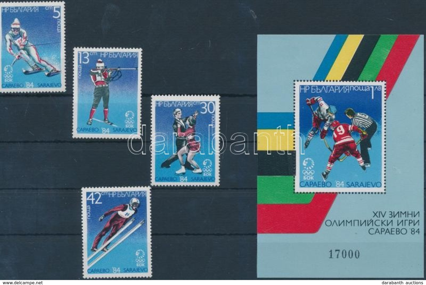 ** 1983 Szarajevói Téli Olimpia (II.) Mi 3247-3250 + Blokk 140 - Other & Unclassified