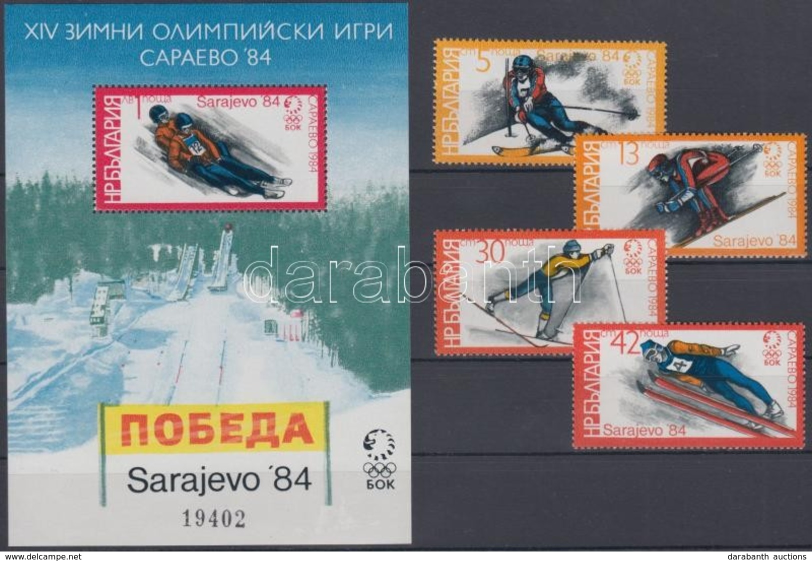 ** 1983 Szarajevói Téli Olimpia Mi 3201-3204 + Blokk 135 - Other & Unclassified