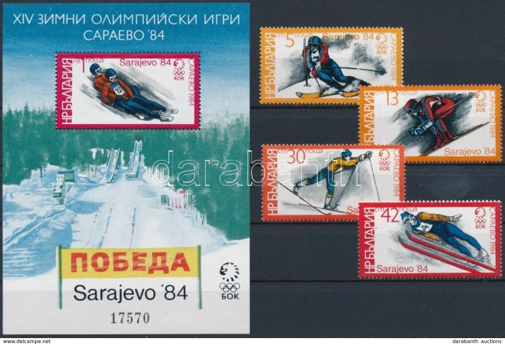 ** 1983 Téli Olimpia, Szarajevó Sor Mi 3201-3204 + Blokk 135 - Other & Unclassified