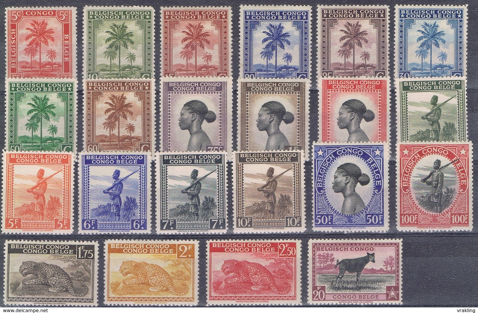 DO7441  BELGISCH CONGO SCHARNIER OC NRS 228/248  ZIE SCAN - Collections (sans Albums)