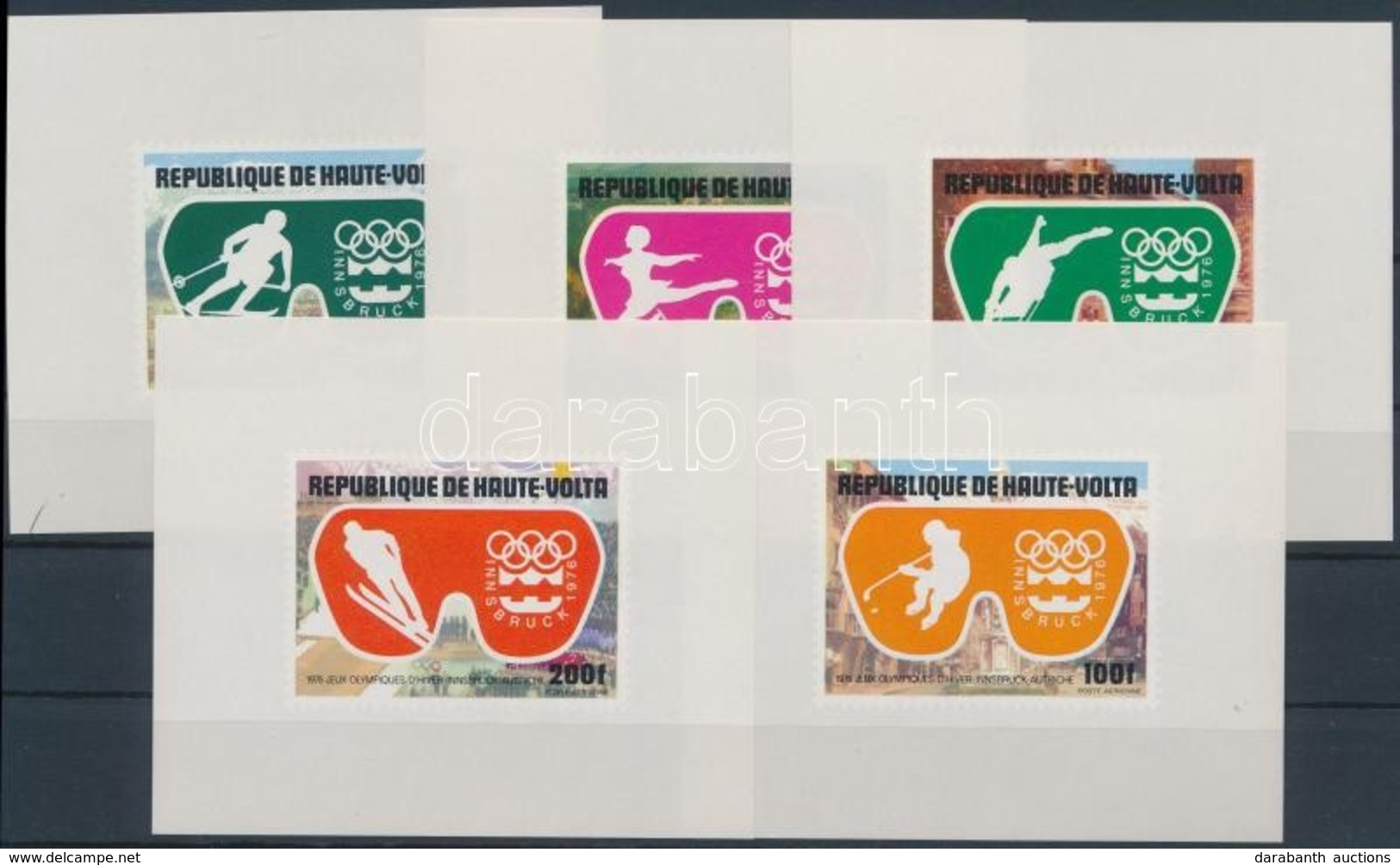** 1975 Téli Olimpia Sor Vágott Blokkformában Mi 603-607 - Sonstige & Ohne Zuordnung