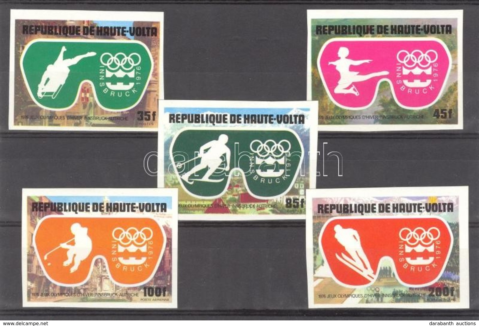 ** 1975 Téli Olimpiai Játékok Innsbruck Vágott Sor Mi 603-607 - Sonstige & Ohne Zuordnung