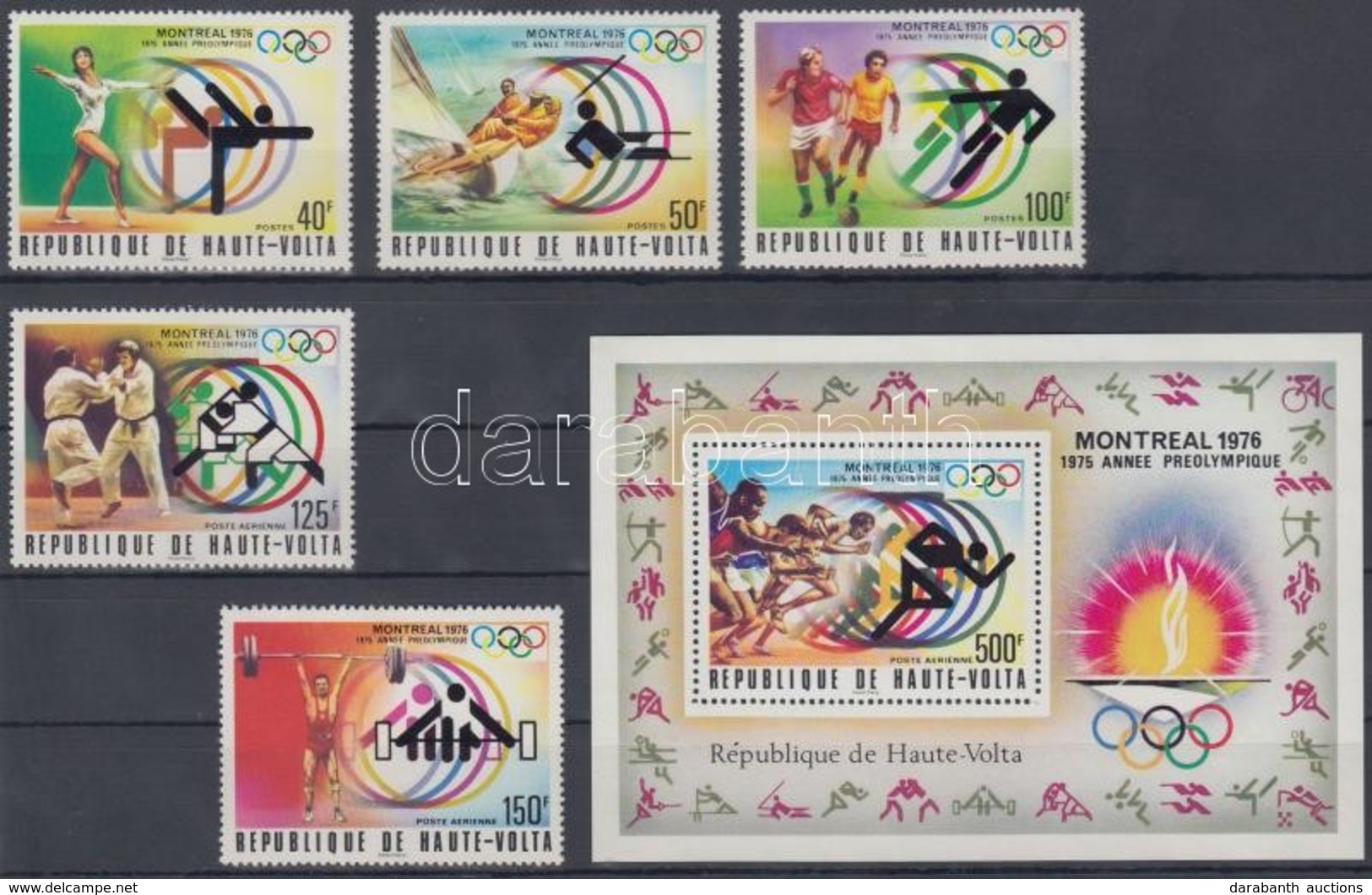 ** 1976 Montreali Olimpia Sor Mi  611-615 + Blokk Mi 40 - Sonstige & Ohne Zuordnung