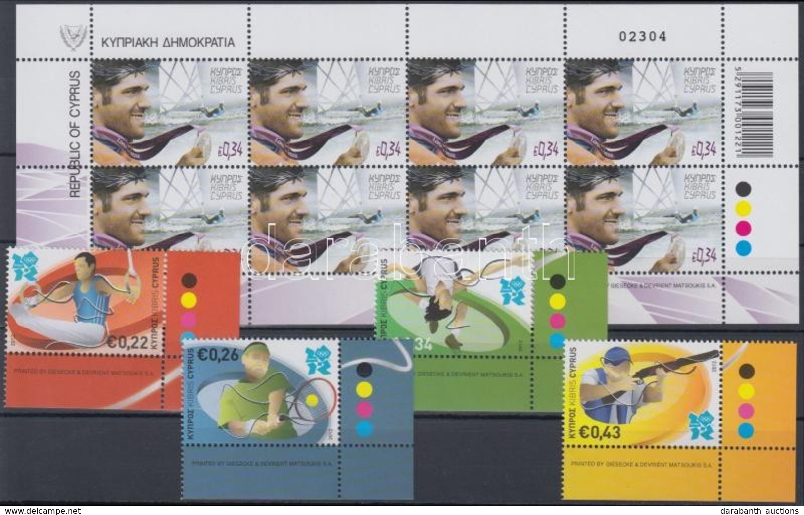 ** 2012 Nyári Olimpia London ívsarki Sor Mi 1230-1233 + Kisív Mi 1246 - Altri & Non Classificati