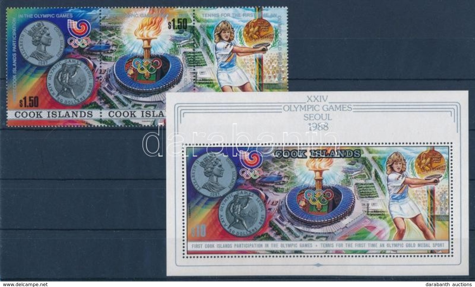 ** 1988 Nyári Olimpia: Szöul Sor Hármascsíkban Mi 1256-1258 + Blokk Mi 185 - Altri & Non Classificati