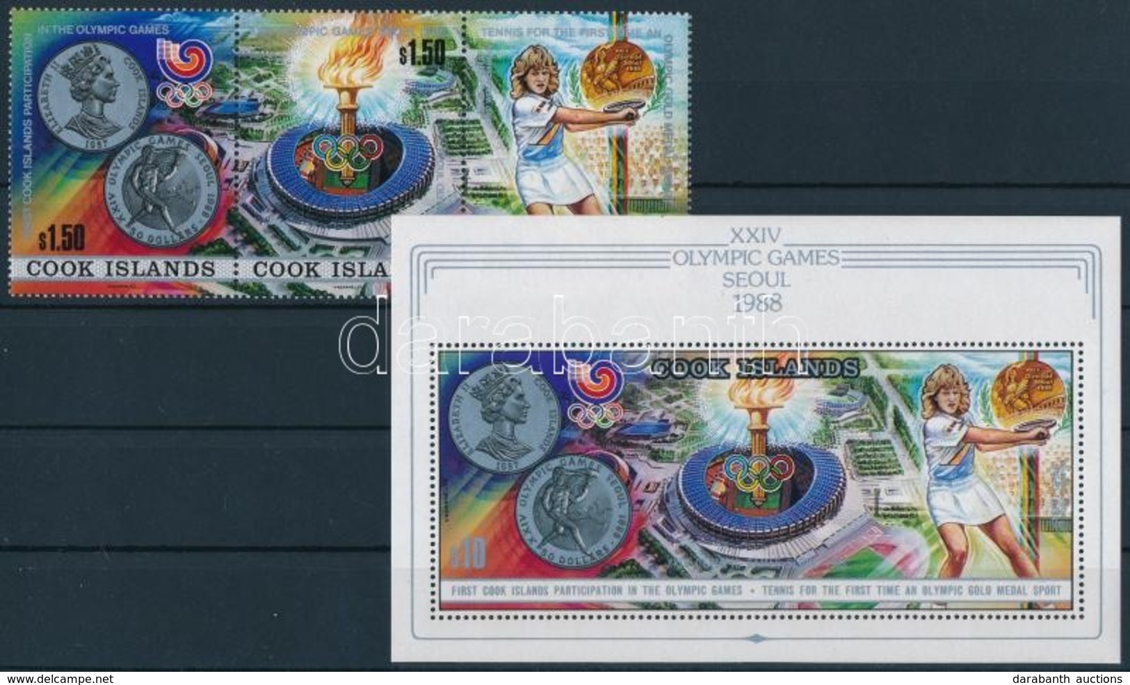 ** 1988 Nyári Olimpia: Szöul Sor Hármascsíkban Mi 1256-1258 + Blokk Mi 185 - Other & Unclassified