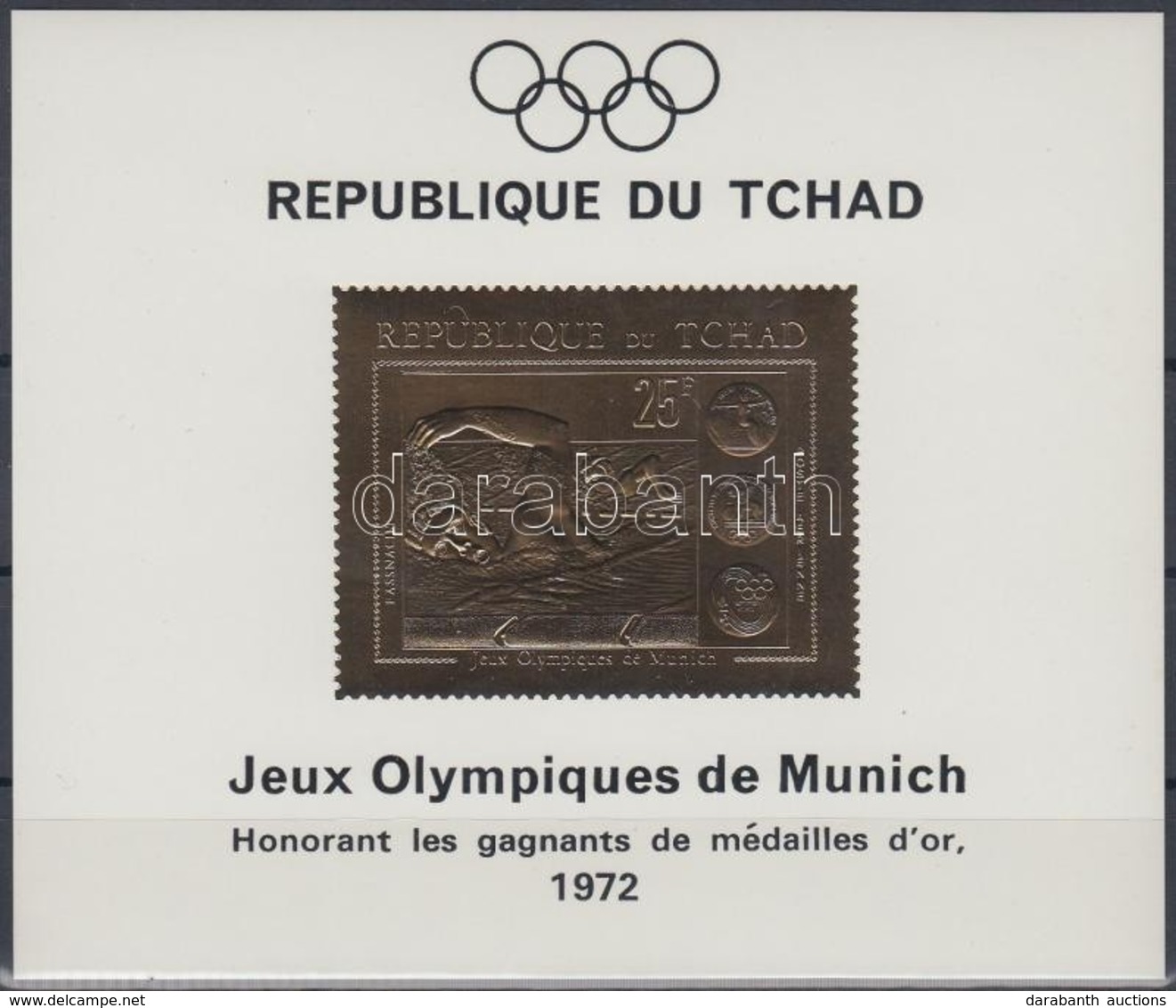 ** 1971 Müncheni Nyári Olimpia Aranyfóliás Blokk Mi 25 - Sonstige & Ohne Zuordnung