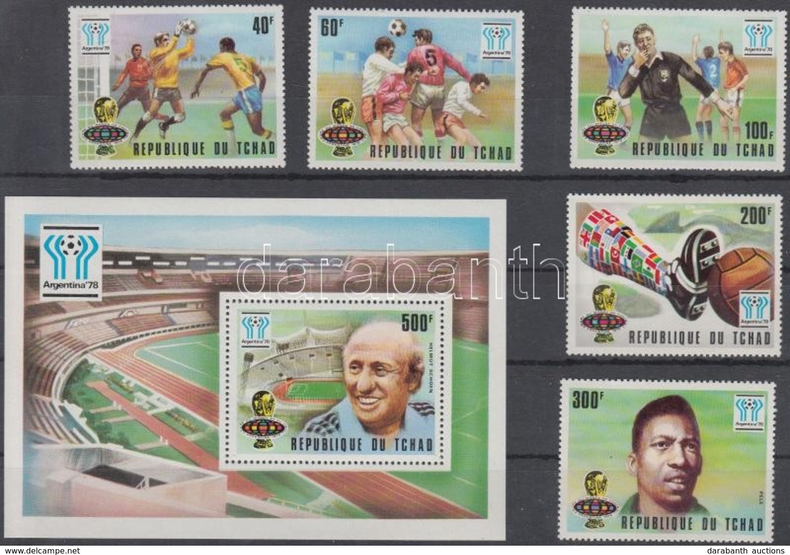 ** 1977 Futball VB Sor Mi 811-815 + Blokk Mi 70 - Other & Unclassified