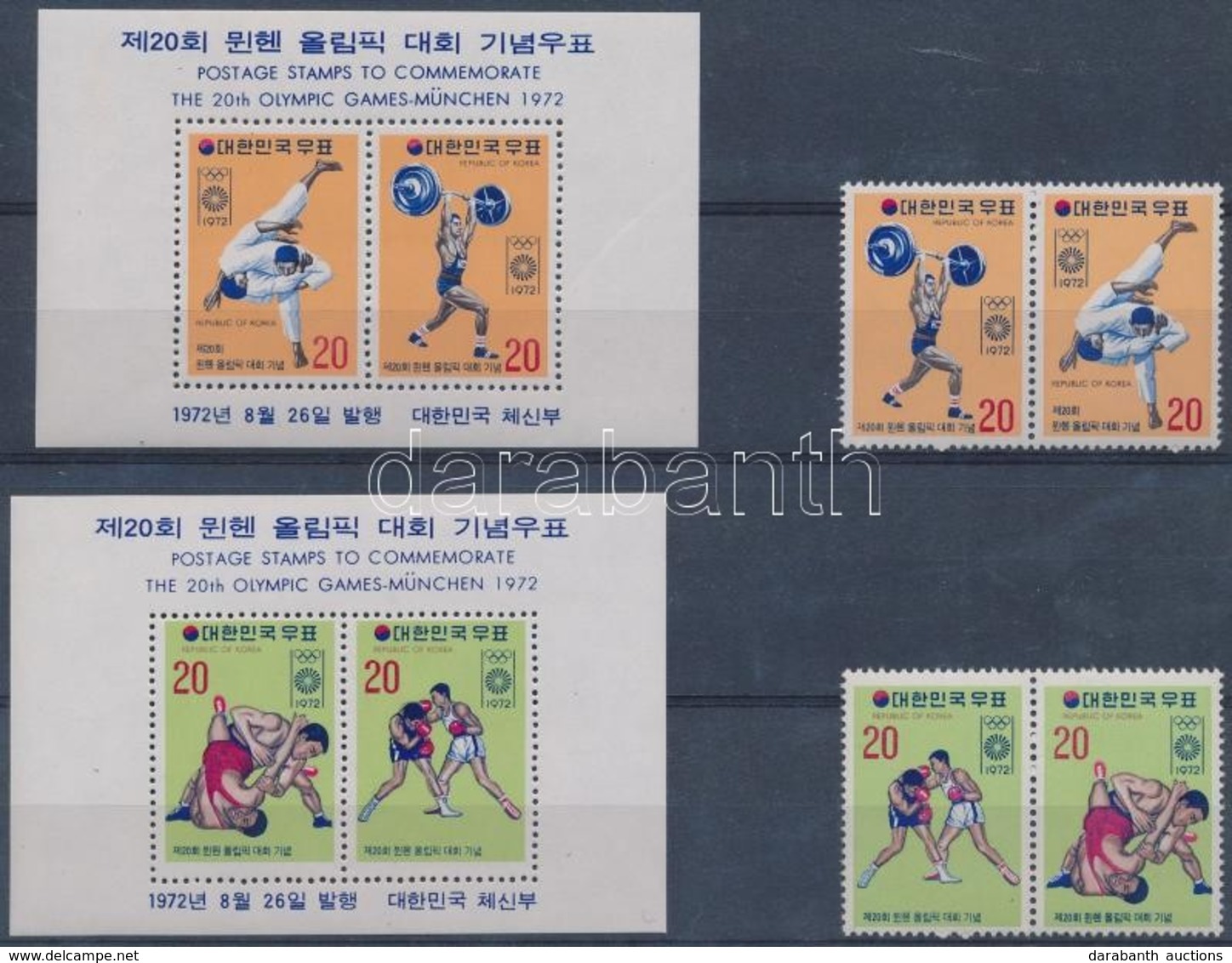 ** 1972 Nyári Olimpia Sor 2 Párban Mi 845-848 + Blokksor 354-355 - Other & Unclassified