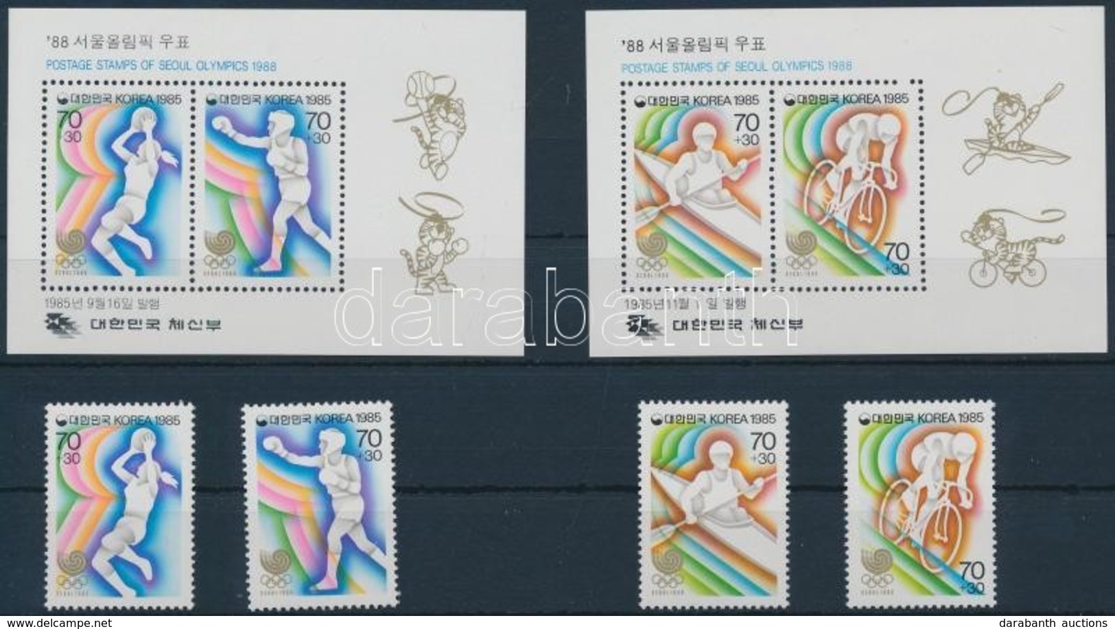 ** 1985 Nyári Olimpia, 1988 2 Sor Mi 1421-1422 + 1427-1428 + 2 Blokk 507-508 - Altri & Non Classificati