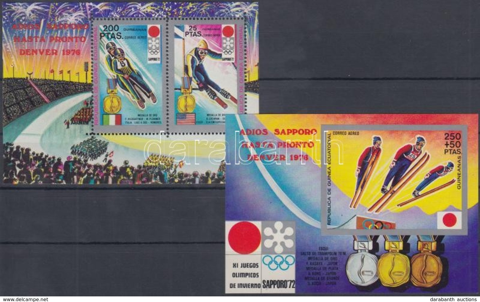 ** 1972 Téli Olimpia, Sapporo Fogazott és Vágott Blokk Mi 11-12 - Other & Unclassified