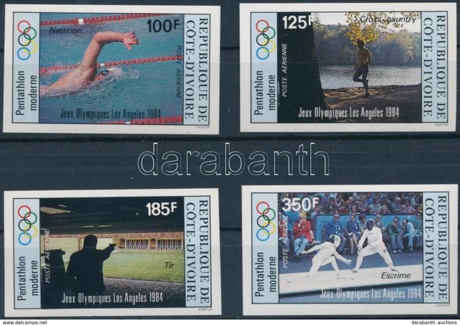 ** 1984 Los Angeles-i Olimpia Vágott Sor Mi 812-816 - Altri & Non Classificati