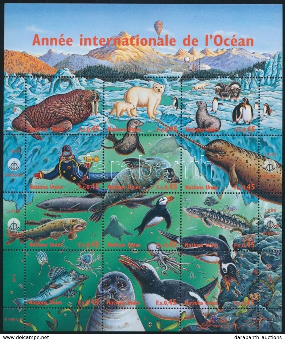 ** 1998 Óceánok éve Kisív,
Year Of The Oceans Mini Sheet
Mi 334-345 - Sonstige & Ohne Zuordnung