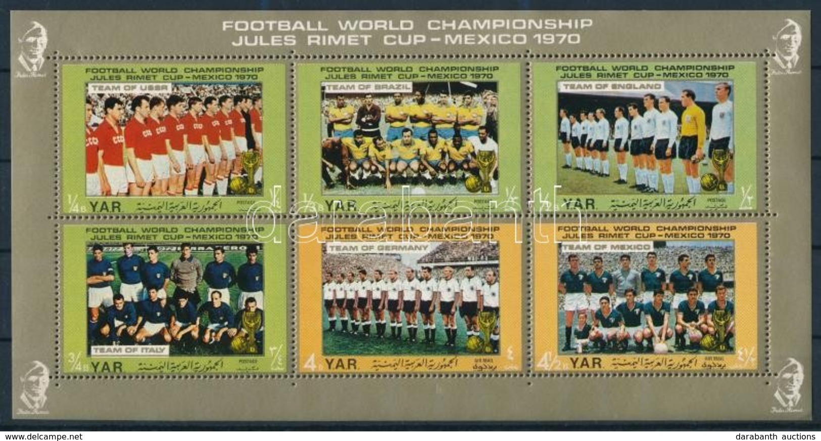 ** 1970 Futball Világbajnokság (IV.) Kisív Mi 1145-1150 - Altri & Non Classificati