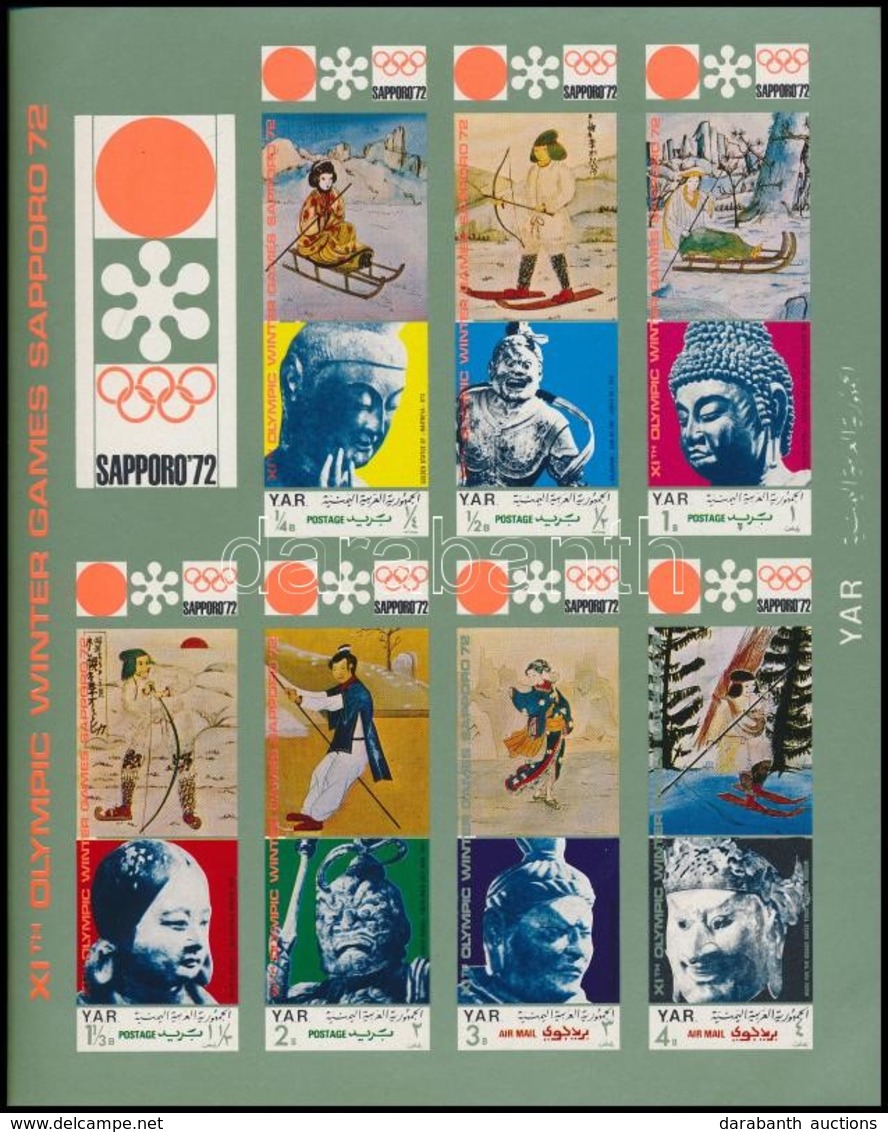 ** 1971 Téli Olimpiai Játékok, Sapporo Vágott Kisív Mi 1361-1367 - Altri & Non Classificati