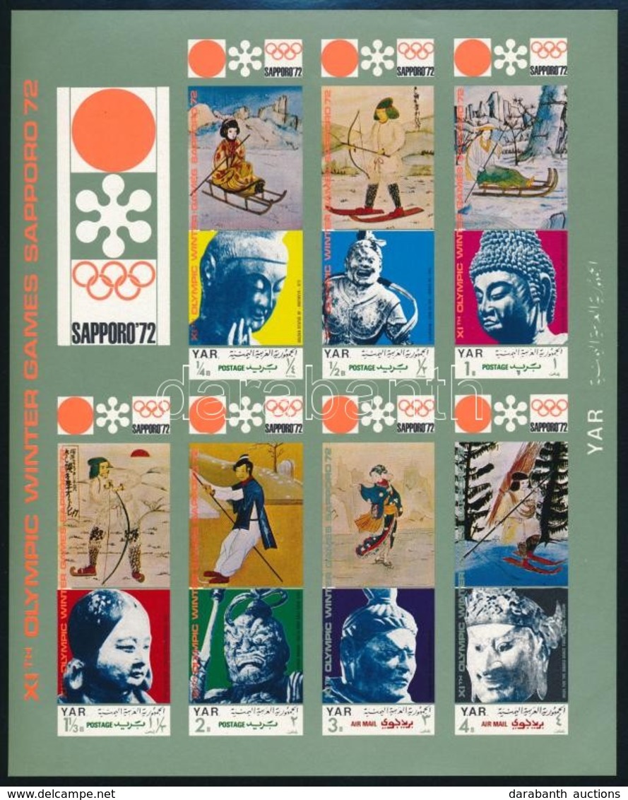 ** 1971 Téli Olimpiai Játékok, Sapporo Vágott Kisív Mi 1361-1367 - Altri & Non Classificati