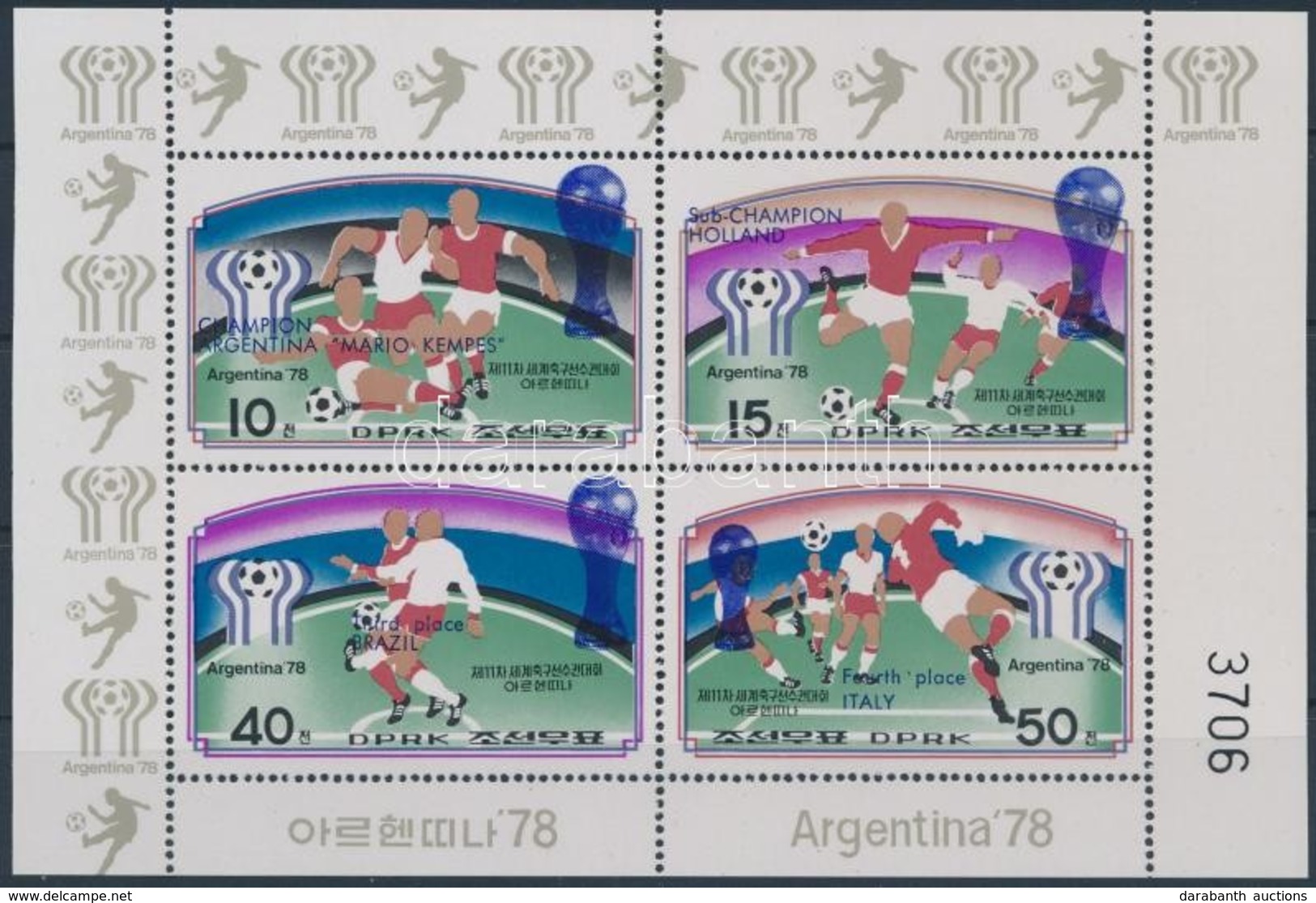 ** 1978 Sport; Labdarúgás Kisív Mi A 1676-A 1679 - Altri & Non Classificati