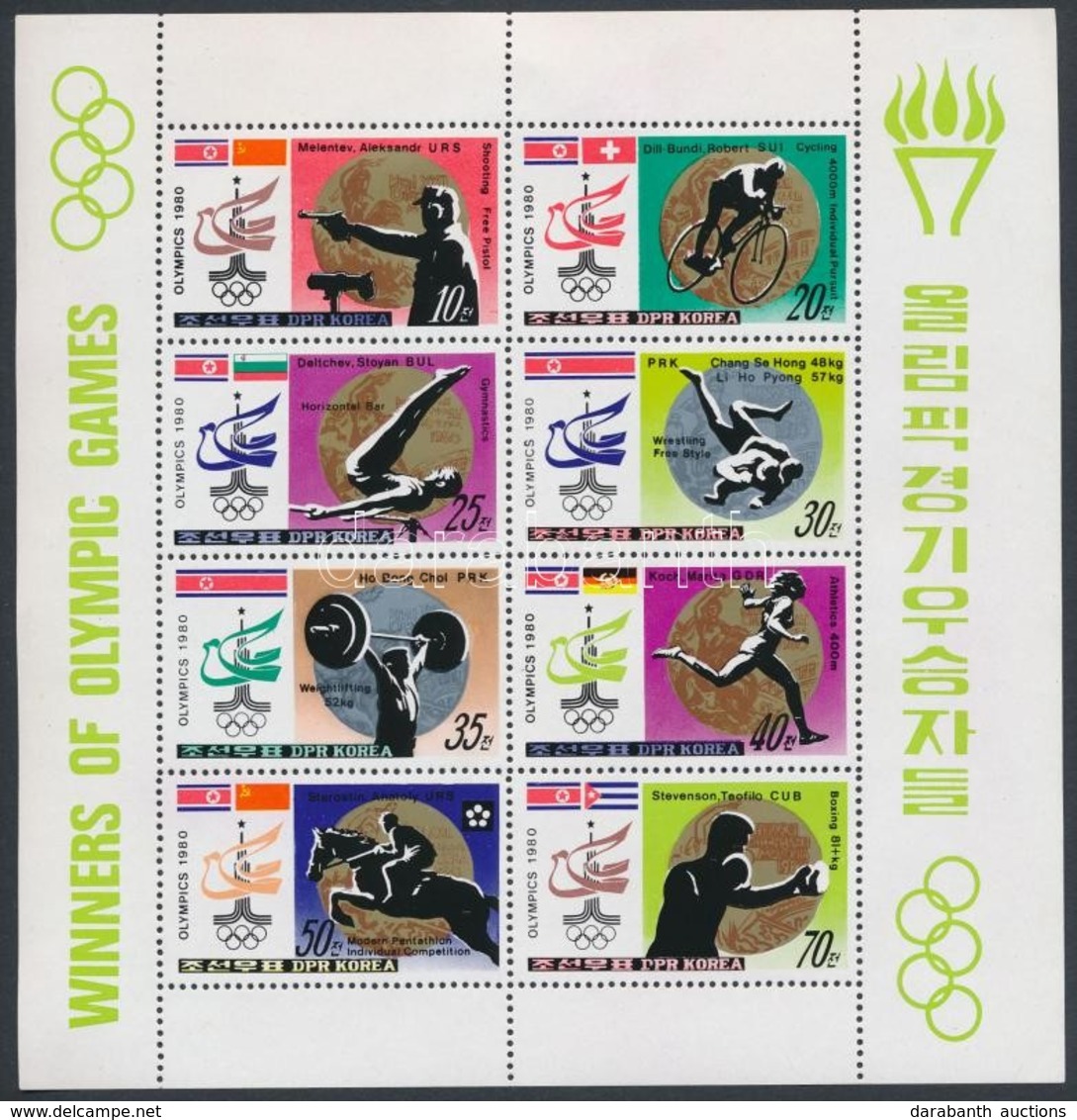 ** 1980 Nyári Olimpia érmesei Kisív Mi 2052-2059 - Other & Unclassified