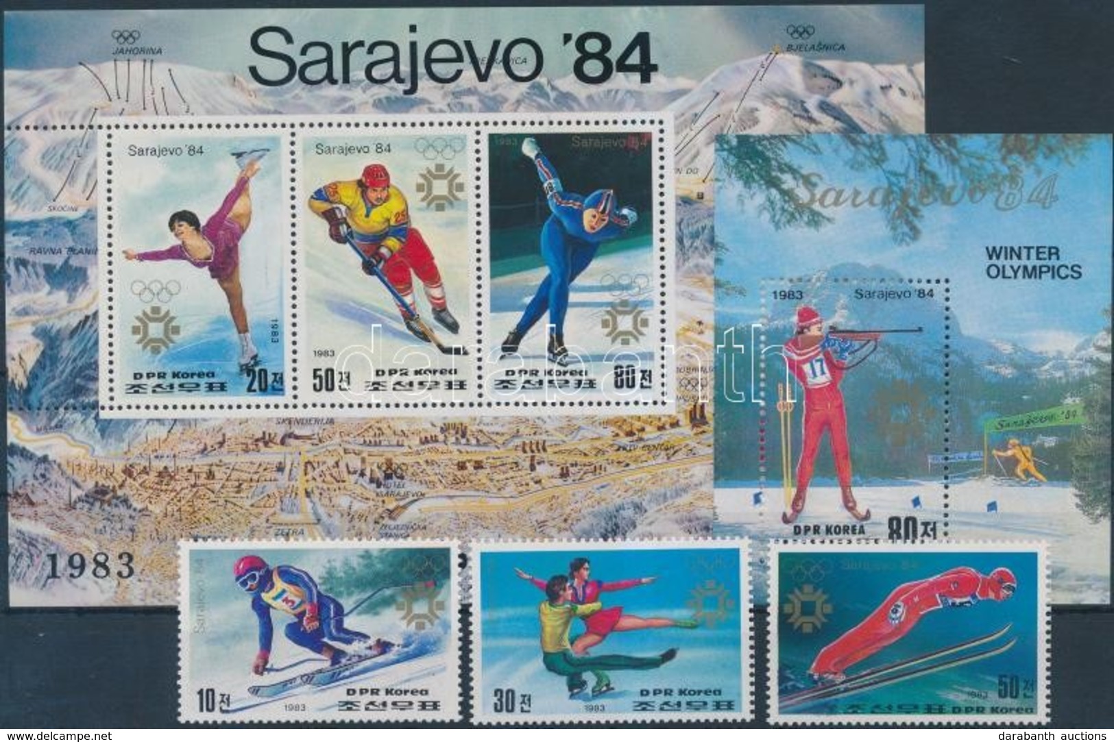 ** 1983 Téli Olimpia, Szarajevó (I.) Sor Mi 2387-2389 + Blokkpár 149-150 - Sonstige & Ohne Zuordnung