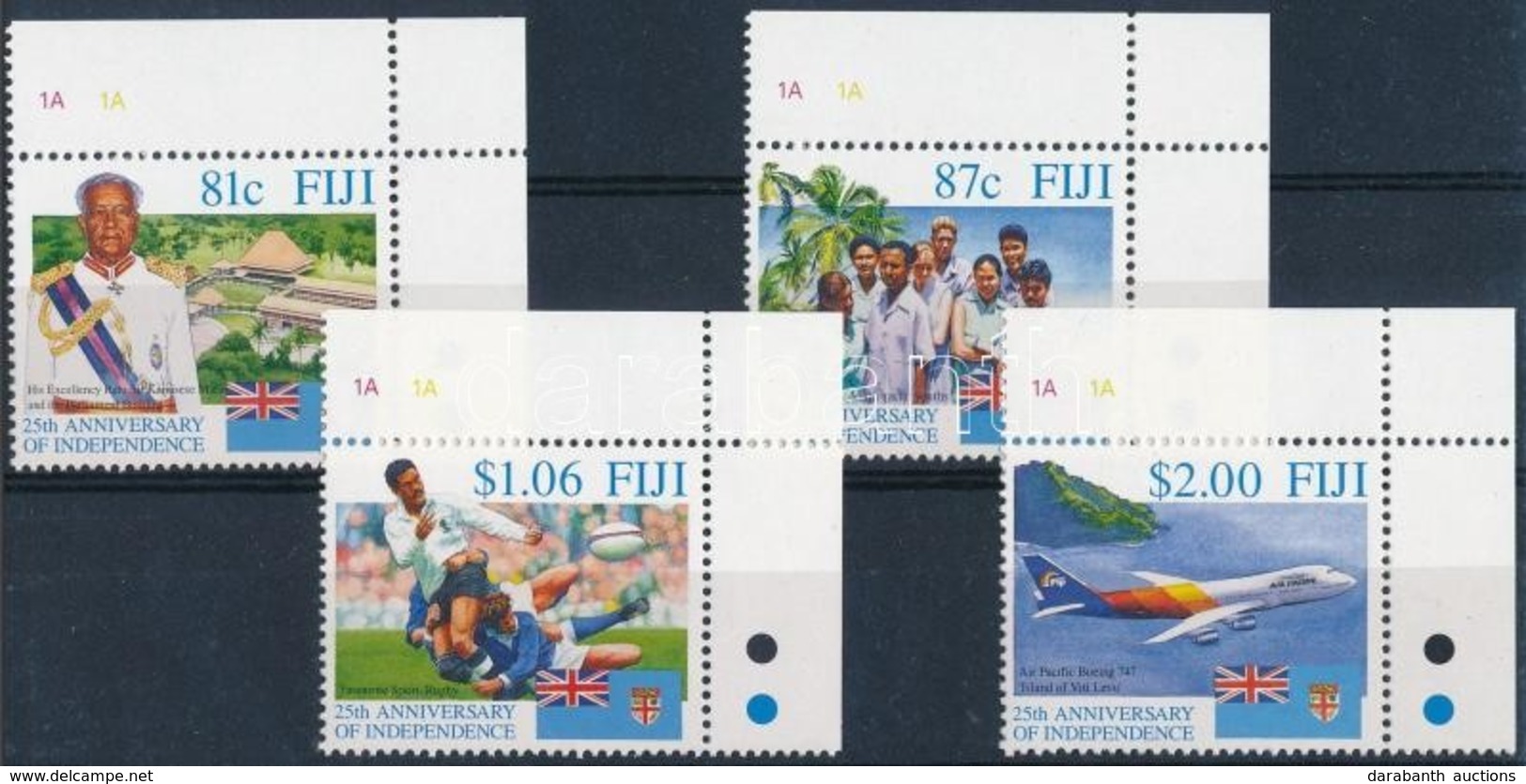 ** 1995 25 éves A Függetlenség ívsarki Sor Mi 741-744 - Altri & Non Classificati