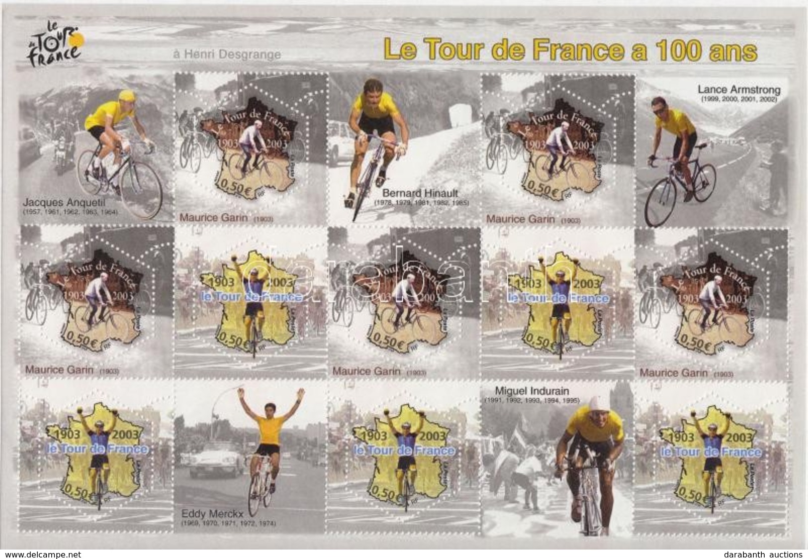 ** 2003 100 éves A Tour De France Kisív Mi 3724-3725 - Sonstige & Ohne Zuordnung