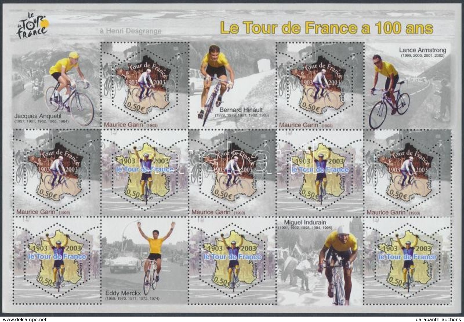 ** 2003 100 éves A Tour De France Kisív Mi 3724-3725 - Sonstige & Ohne Zuordnung