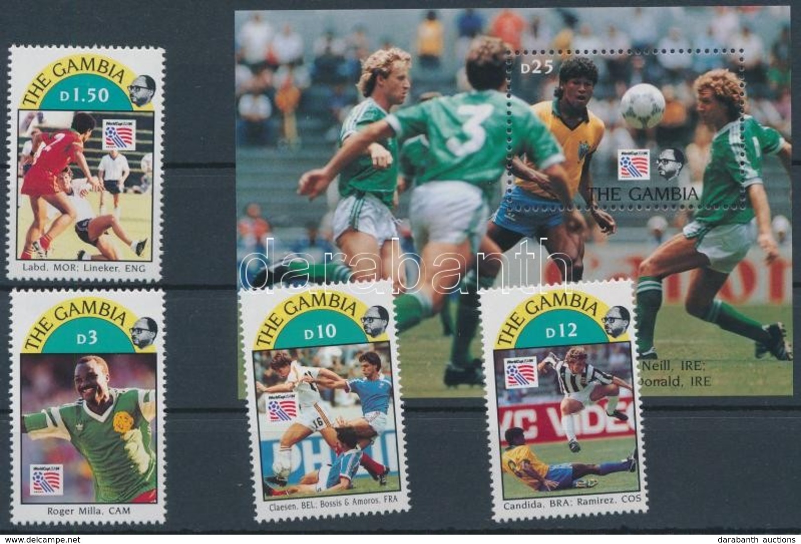 ** 1993 Labdarúgó VB USA - 1993  Sor Négy értéke + Blokk Mi 212 - Altri & Non Classificati