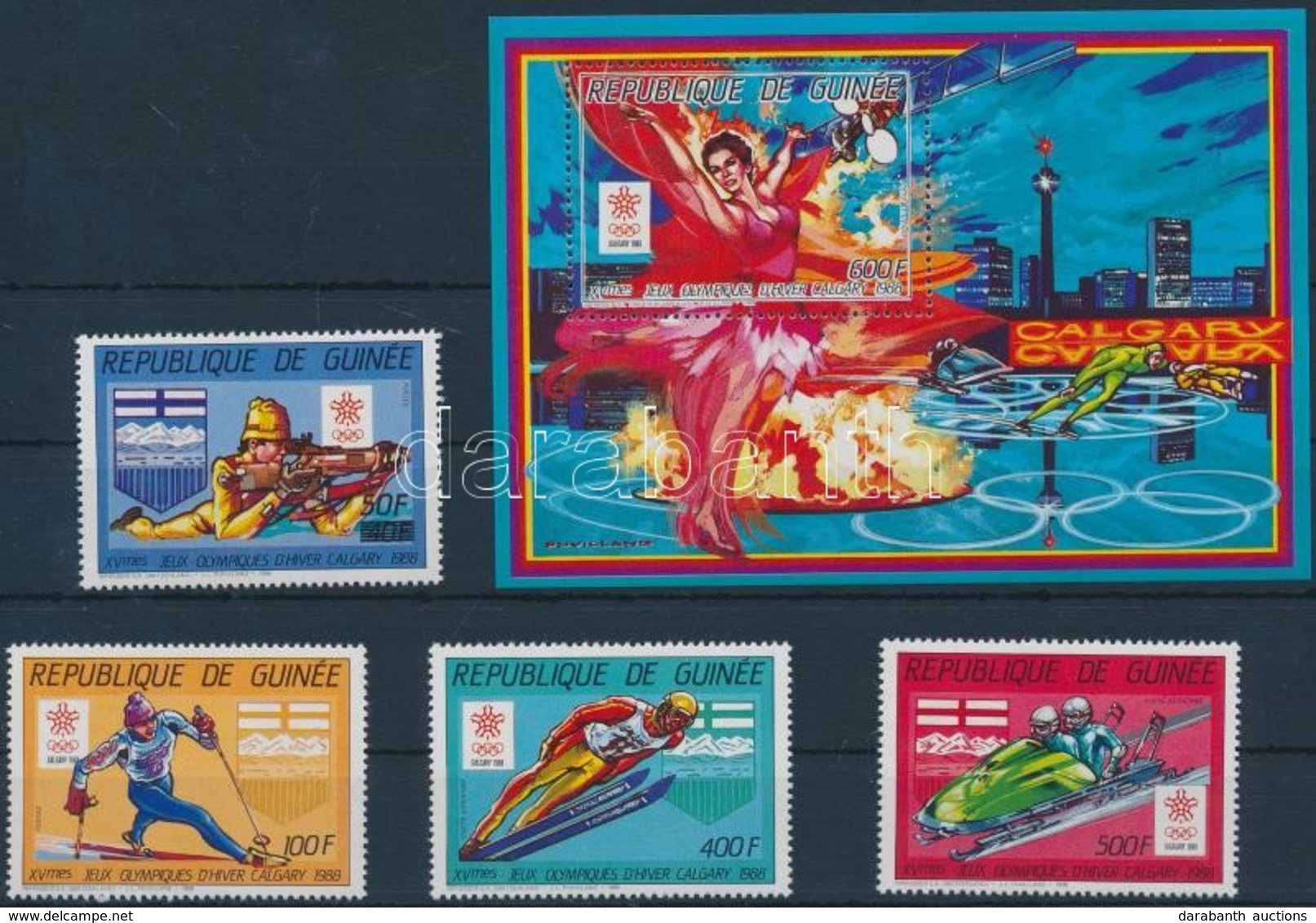 ** 1987 Téli Olimpia, 1988 Sor Nyitóérték Nélkül Mi 1149-1152 + Blokk 254 A - Other & Unclassified