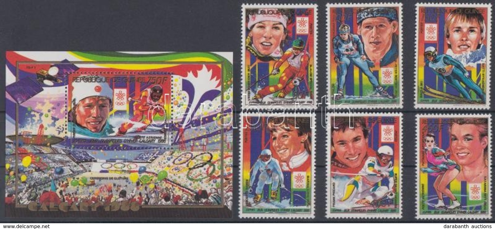 ** 1988 Téli Olimpia, Calgary; Bajnokok Sor Mi 1222-1227 A + Blokk 319 A - Other & Unclassified