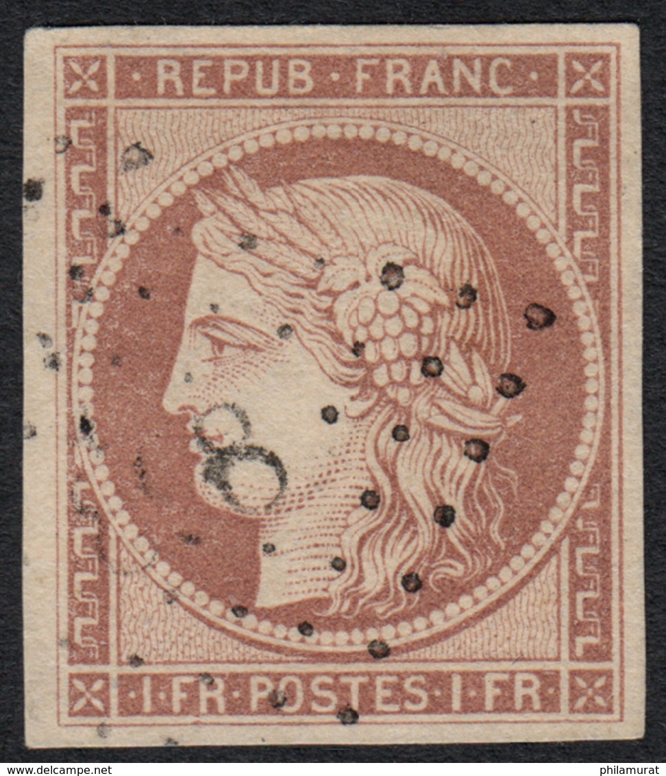 N°6, Cérès 1849, 1fr Carmin-très-pâle, Probablement FAUX - 1849-1850 Cérès