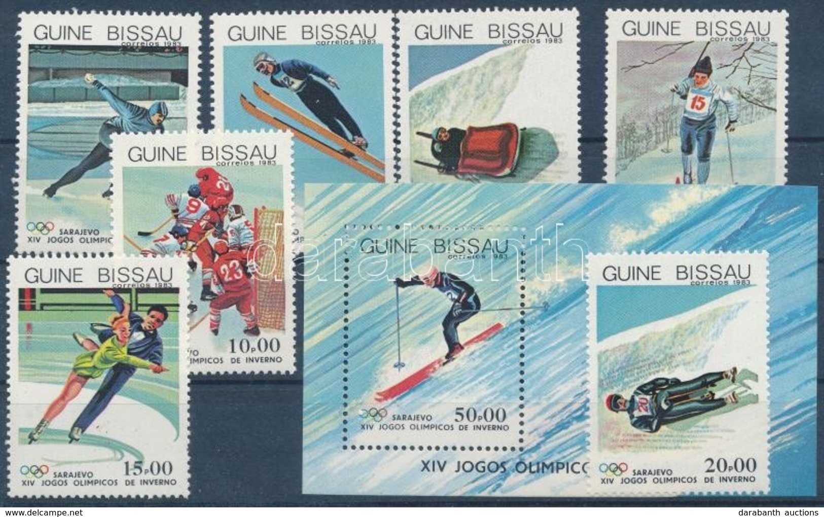 ** 1983 Téli Olimpia Sor + Blokk Mi 709-715 + 255 - Altri & Non Classificati