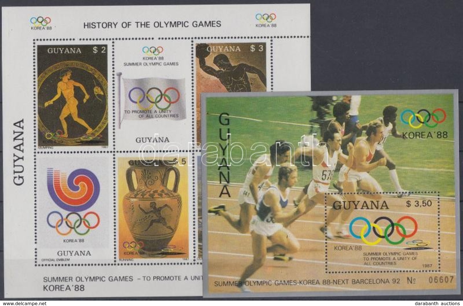 ** 1987 Nyári Olimpia, Szöul Blokk Sor Mi 20-21 - Altri & Non Classificati