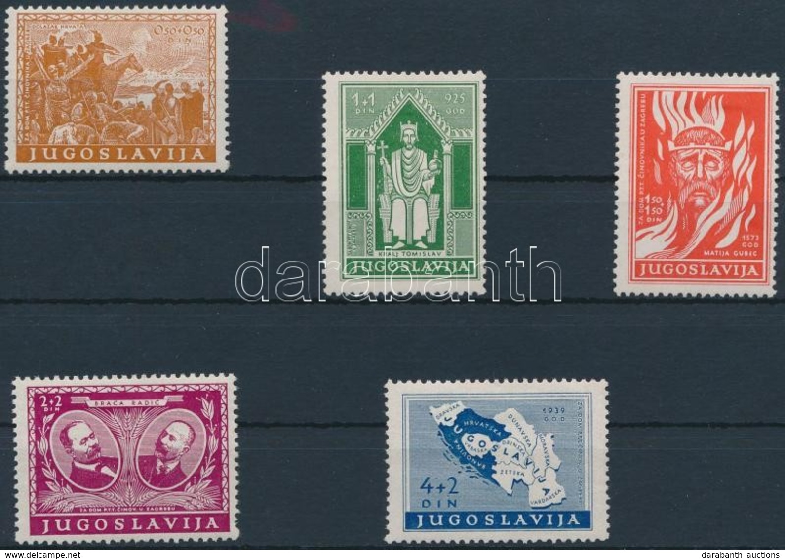 * 1940 Zágrábi Postásotthon Sor Mi 413-417 - Other & Unclassified