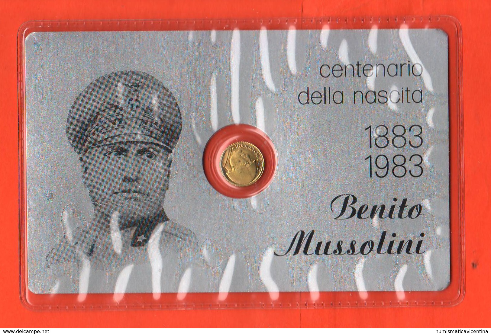 20 Lire Di Mussolini  Pseudo Moneta Token Gettone In Blister Anno 1983 X 100° Birth - Altri & Non Classificati