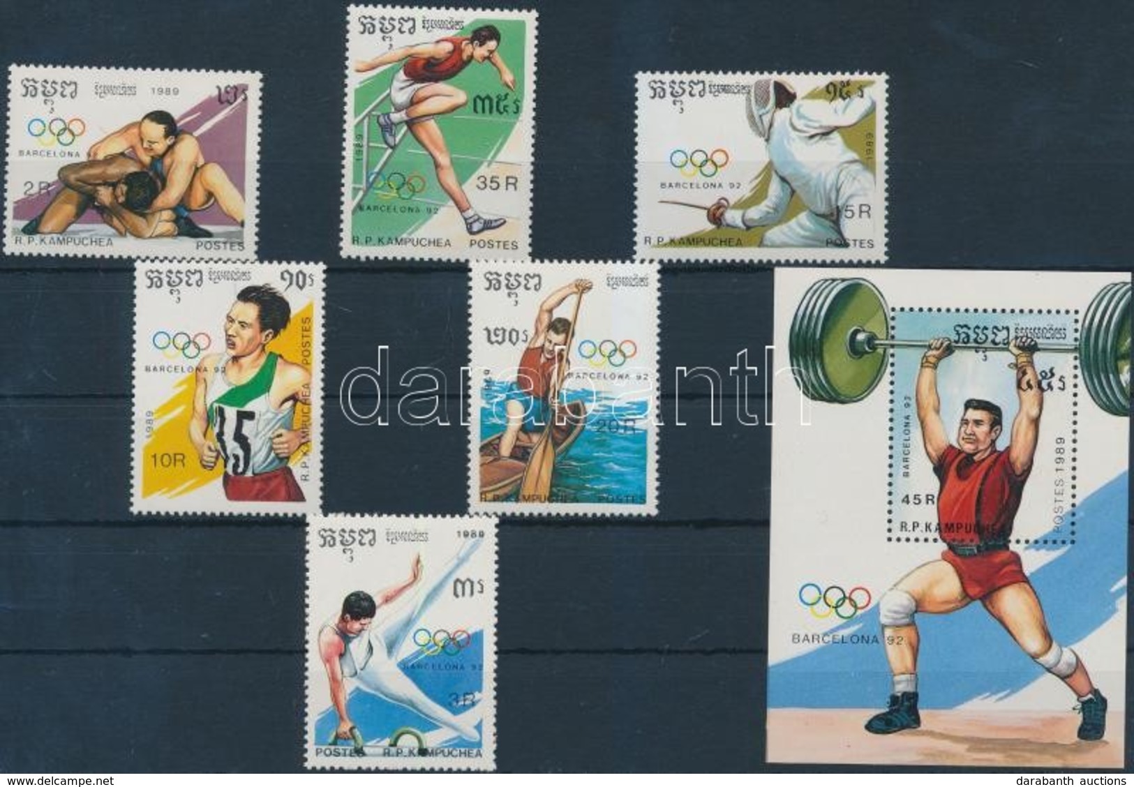 ** 1989 Nyári Olimpia Sor Záróérték Nélkül Mi 1040-1045 + Blokk 167 - Altri & Non Classificati