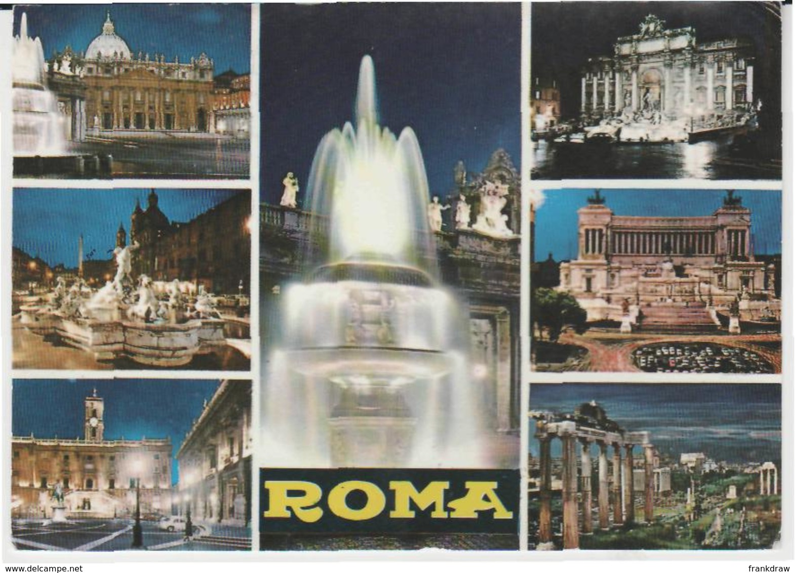 Postcard - Roma - Seven Views - Posted  12th June 1968 Very Good - Unclassified