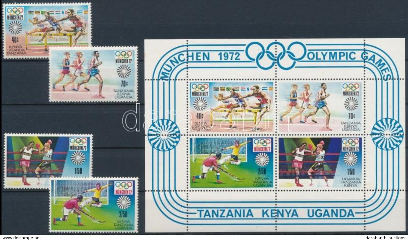 ** 1972 Nyári Olimpia, München Sor Mi 238-241 + Blokk 2 - Other & Unclassified