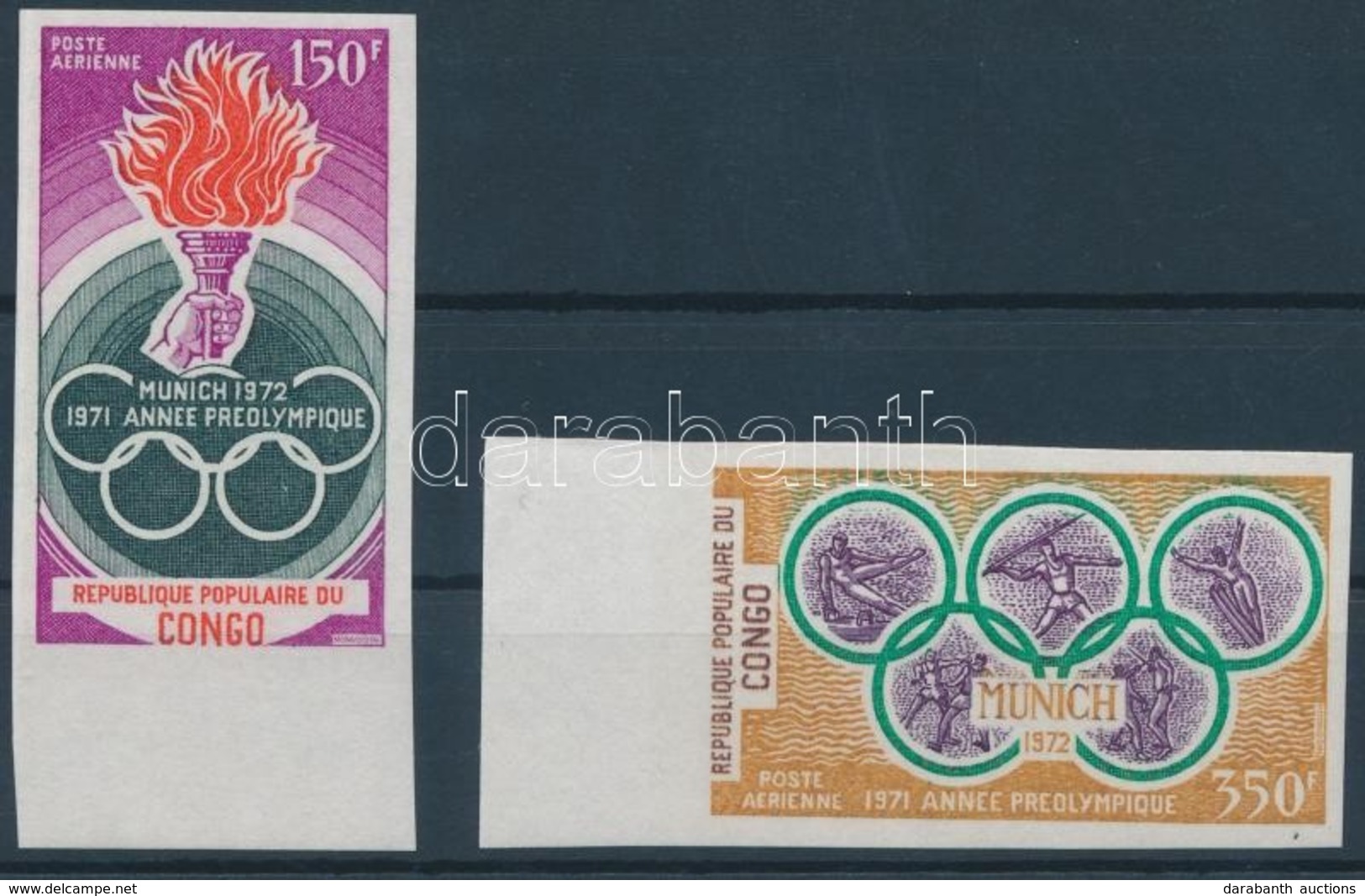 ** 1971 Müncheni Olimpia ívszéli Vágott Sor Mi 312-313 - Other & Unclassified